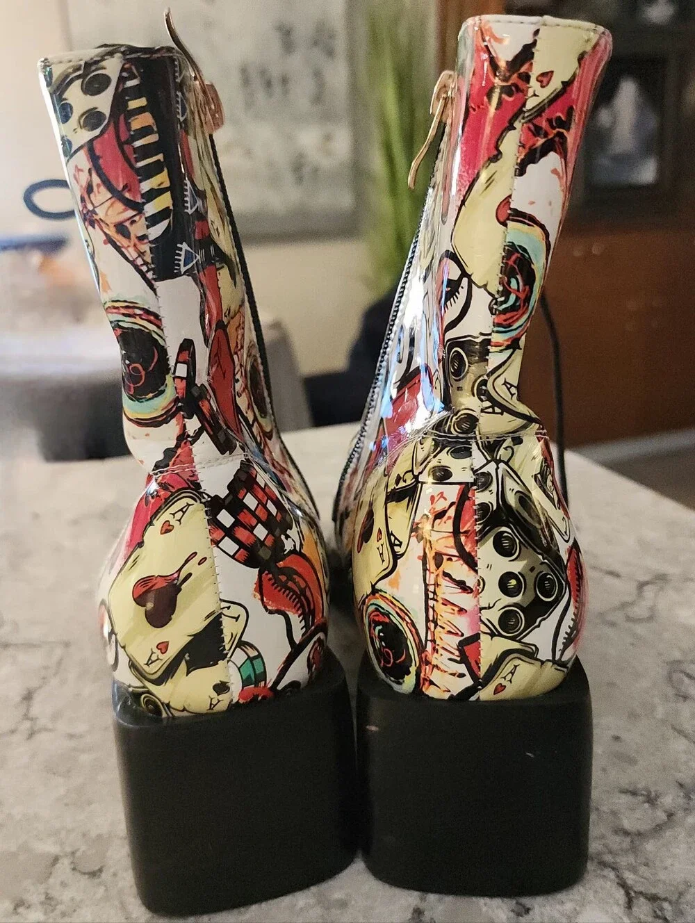 Bold & Beautiful Pop-Art Boots  Size 10